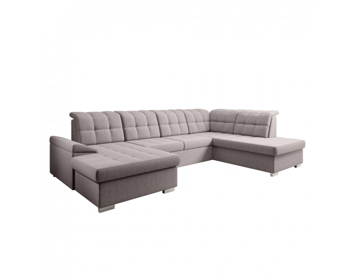 Rohová sedačka U s rozkladom a úložným priestorom Oreo U P - sivobéžová (taupe)