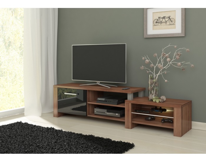 TV stolík Orion - slivka / čierny lesk