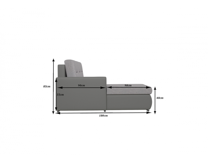Rohová sedačka s rozkladom a úložným priestorom Otelo P - svetlosivá / sivá