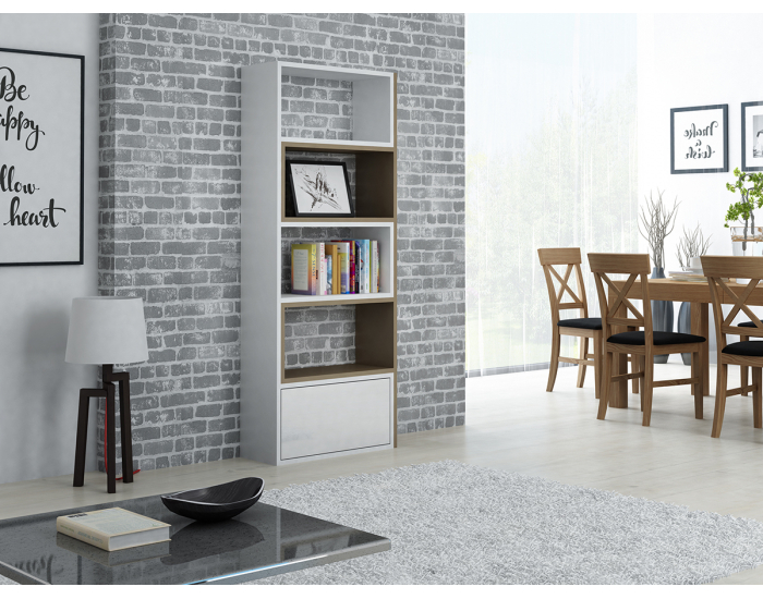 Univerzálny regál Paco - biela / latte