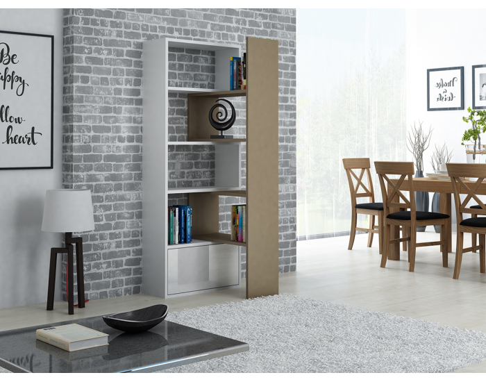 Univerzálny regál Paco - biela / latte