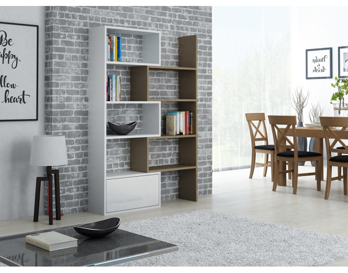 Univerzálny regál Paco - biela / latte