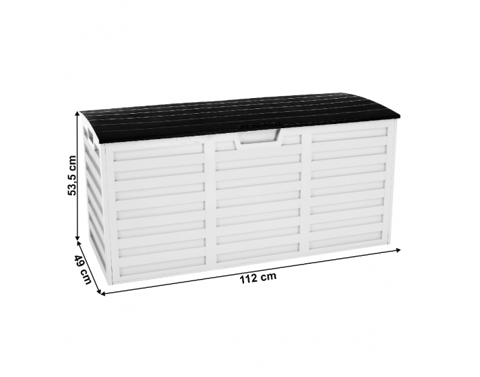 Záhradná truhlica Padmo - biela / čierna