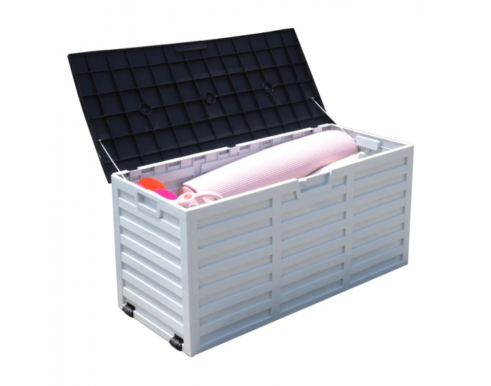 Záhradná truhlica Padmo - biela / čierna