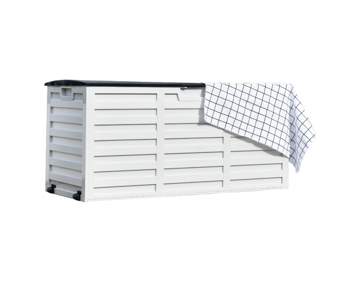 Záhradná truhlica Padmo - biela / čierna