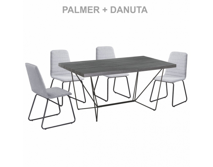Jedálenský stôl Palmer - sivá / čierna
