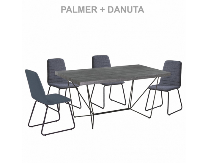 Jedálenský stôl Palmer - sivá / čierna