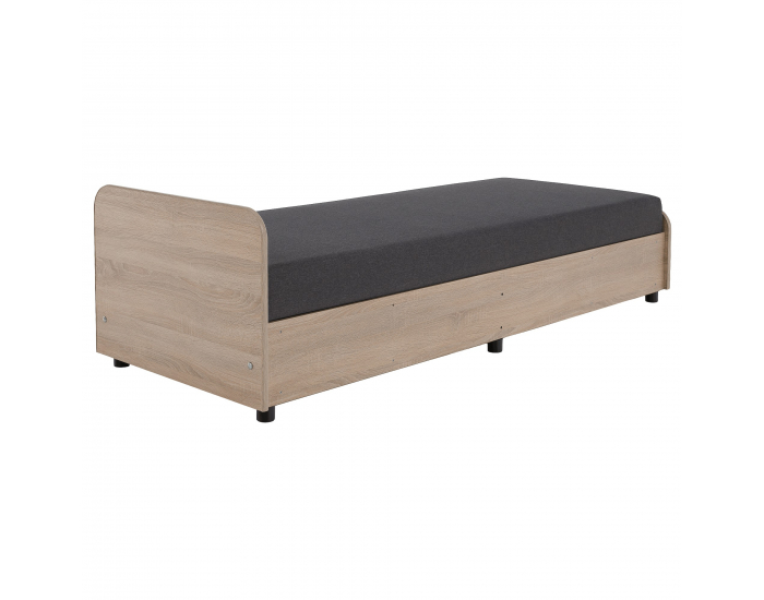 Jednolôžková posteľ (váľanda) s úložným priestorom Pamir - dub sonoma / sivá