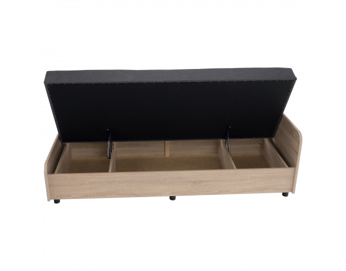 Jednolôžková posteľ (váľanda) s úložným priestorom Pamir - dub sonoma / sivá