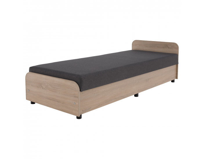 Jednolôžková posteľ (váľanda) s úložným priestorom Pamir - dub sonoma / sivá