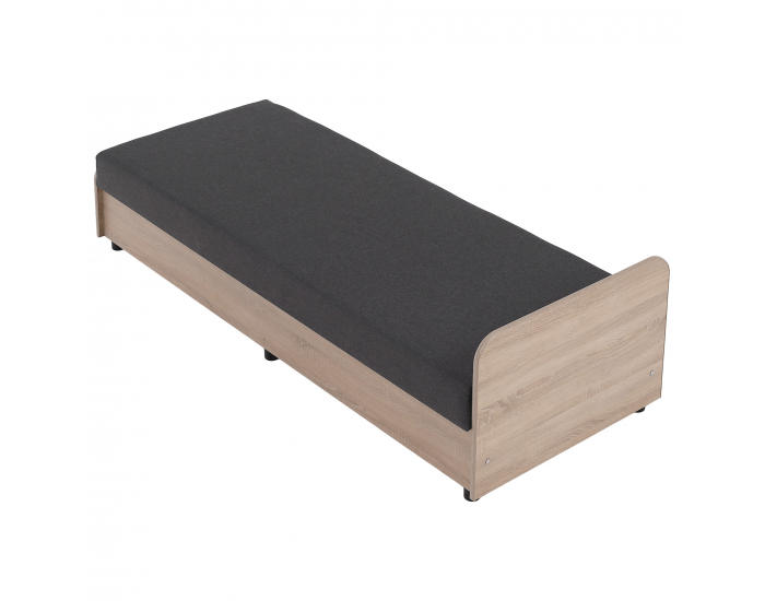 Jednolôžková posteľ (váľanda) s úložným priestorom Pamir - dub sonoma / sivá