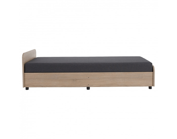 Jednolôžková posteľ (váľanda) s úložným priestorom Pamir - dub sonoma / sivá