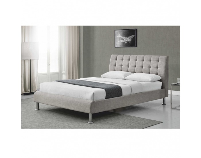 Čalúnená manželská posteľ s roštom Paola 160 160x200 cm - sivá