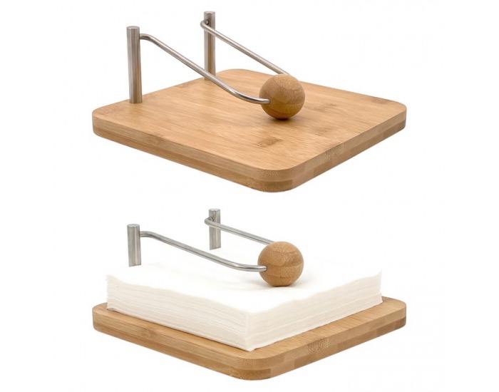 Stojan na servítky Papino - hnedá / strieborná