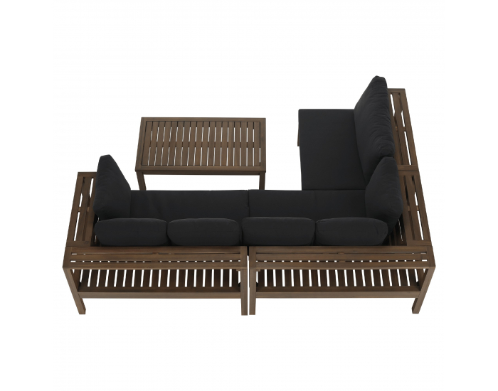 Záhradný nábytok Parag - hnedá / tmavosivá