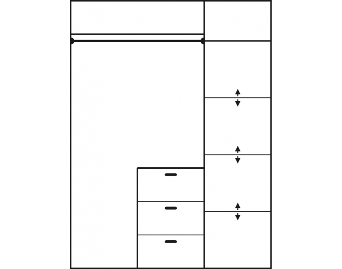 Šatníková skriňa Paris 150/60 3D - jelša