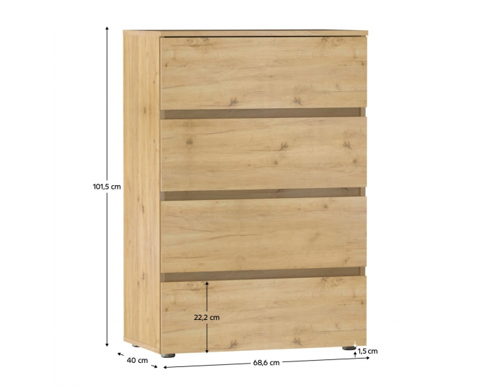 Zásuvková komoda Parmad - dub artisan