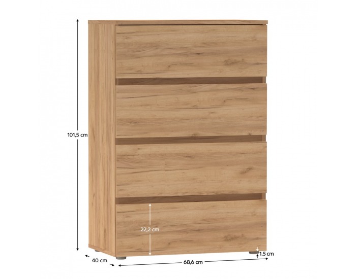 Zásuvková komoda Parmad - dub craft zlatý