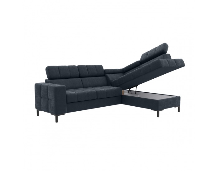 Rohová sedačka s rozkladom a úložným priestorom Pasat Roh P - tmavosivá