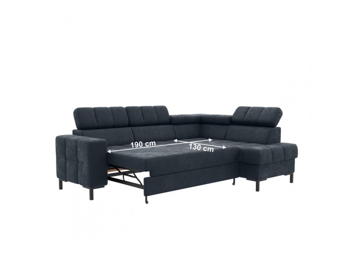 Rohová sedačka s rozkladom a úložným priestorom Pasat Roh P - tmavosivá