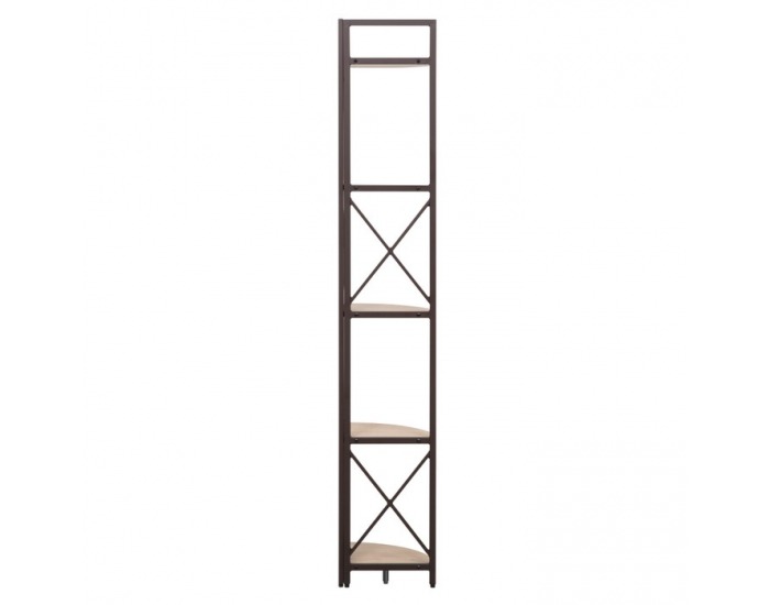 Rohový regál Pasoko - dub / čierna