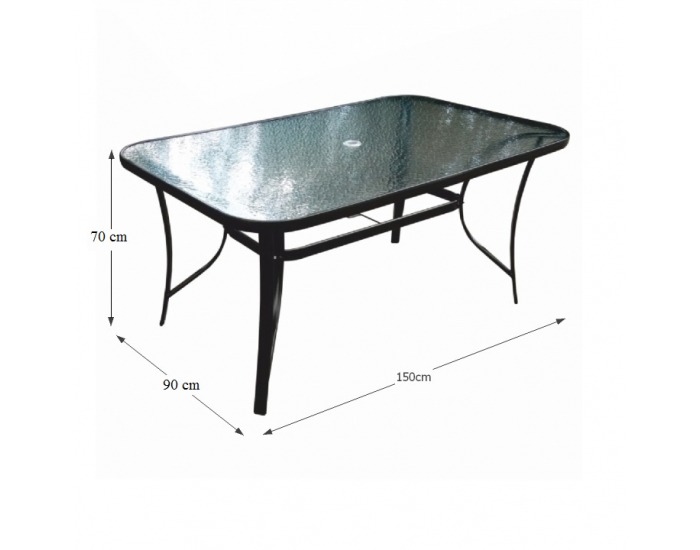 Záhradný stôl Paster - čierna