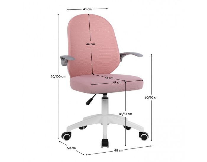 Kancelárske kreslo Pastura - ružová / biela