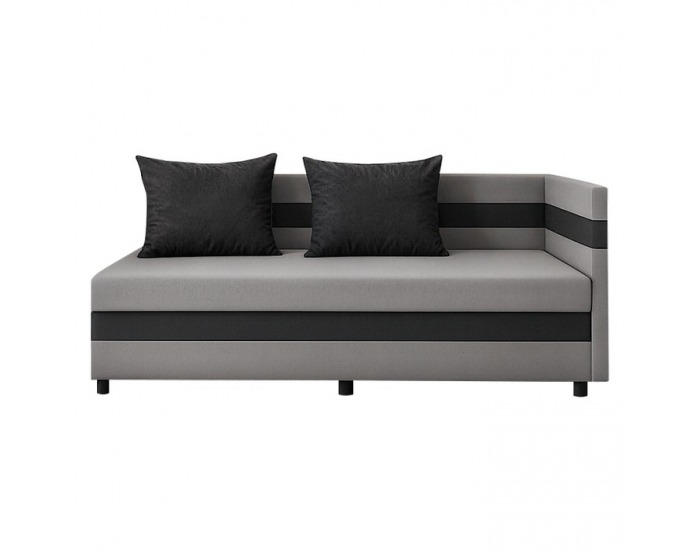 Jednolôžková posteľ (váľanda) s úložným priestorom Paulita - sivá / čierna