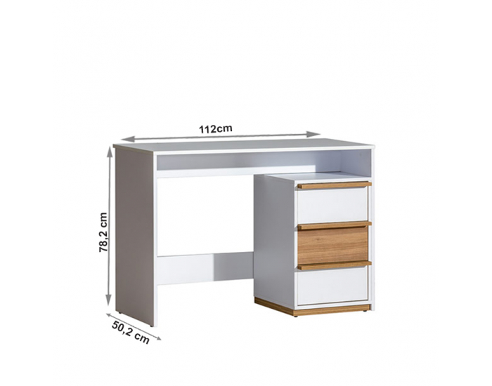 PC stôl Knox E14 - biela / orech select