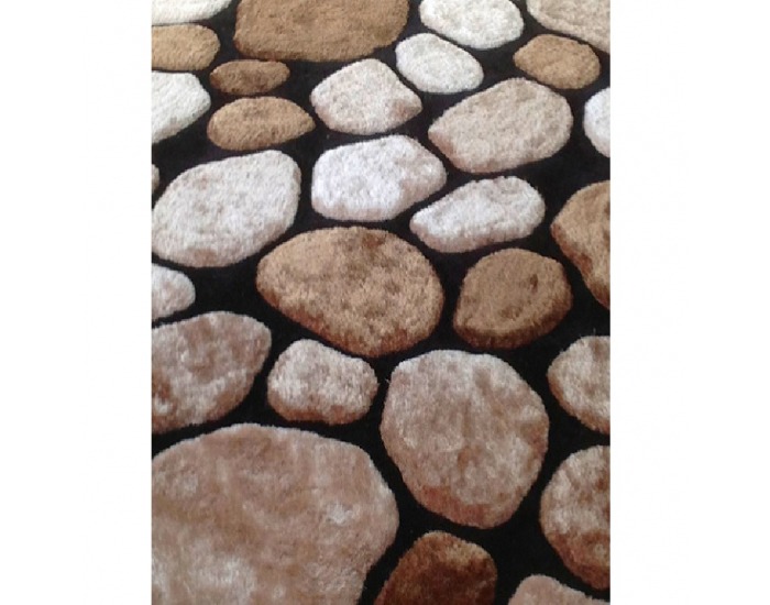 Koberec Pebble Typ 2 70x210 cm - hnedá / čierna