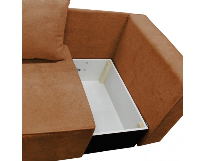 Rozkladacia pohovka s úložným priestorom Pegy - terakota