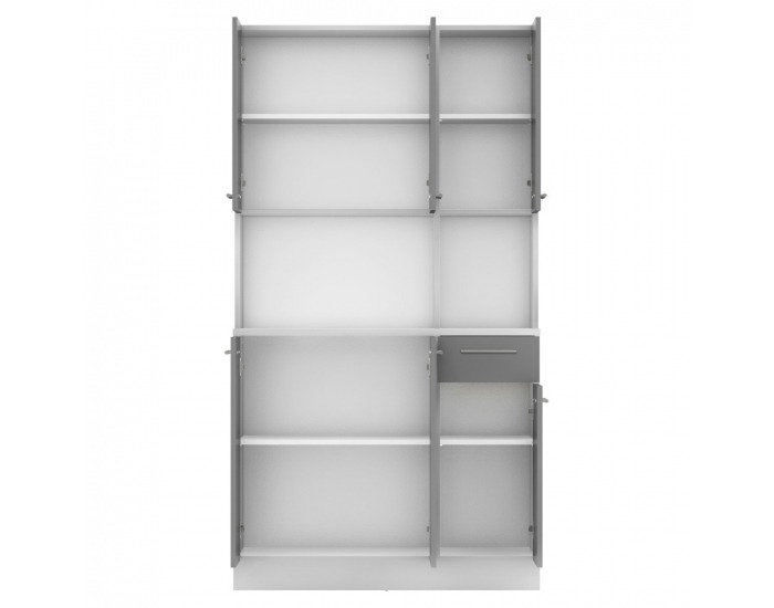 Šesťdverový kredenc Pelion New - biela / grafit