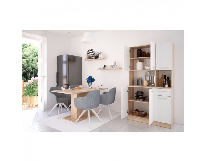 Šesťdverový kredenc Pelion New - dub sonoma / biela