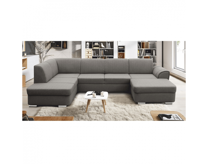 Rohová sedačka U s rozkladom a úložným priestorom Peper U L - hnedá (Soro 24)