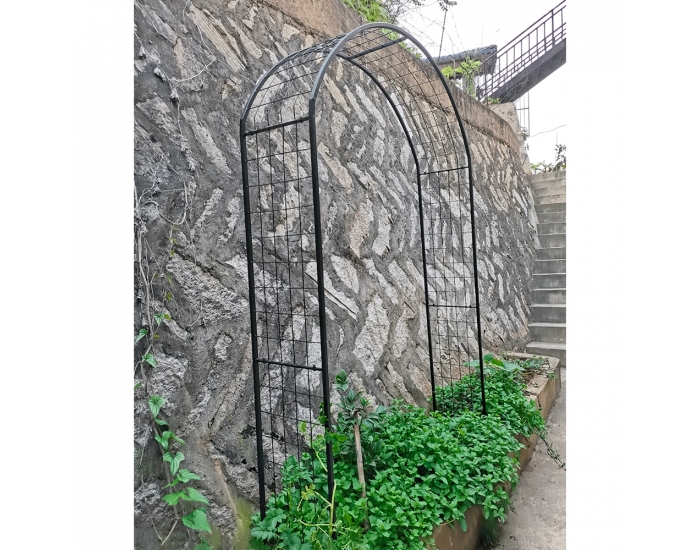Záhradná oblúková pergola na kvety Perisa - čierna