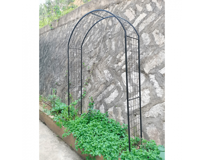 Záhradná oblúková pergola na kvety Perisa - čierna
