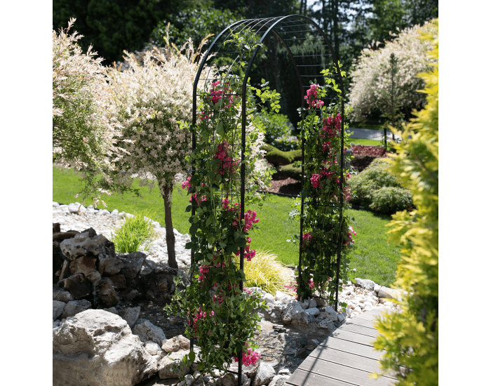 Záhradná oblúková pergola na kvety Perisa - čierna