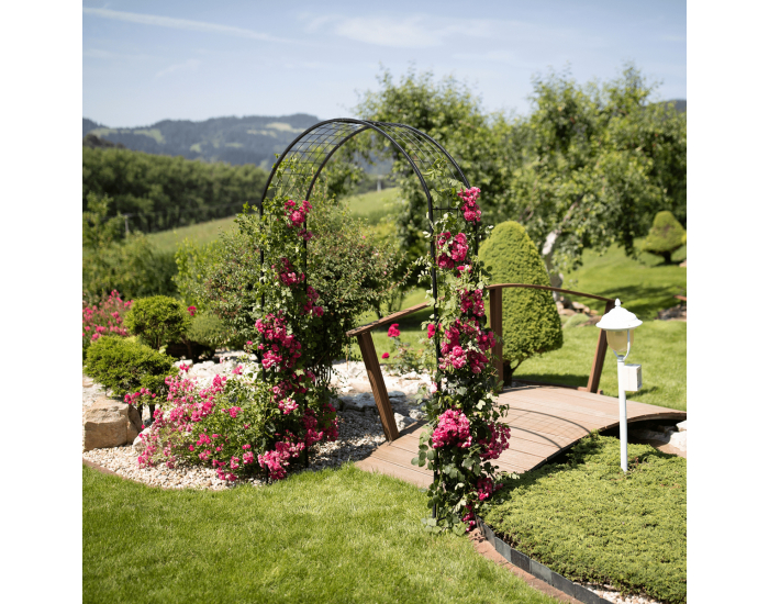 Záhradná oblúková pergola na kvety Perisa - čierna