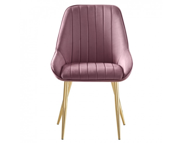 Jedálenská stolička Perlia - ružová (Velvet) / zlatá