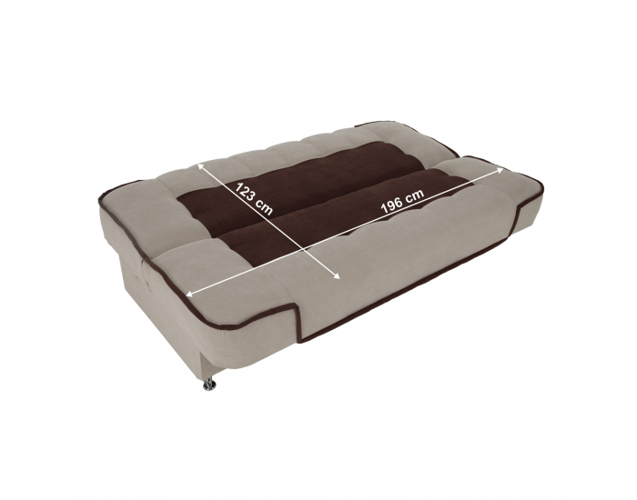 Rozkladacia pohovka s úložným priestorom Persi - béžová / hnedá