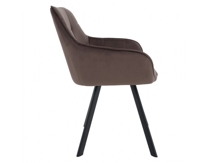 Jedálenské kreslo Petin - sivohnedá (Velvet) / čierna