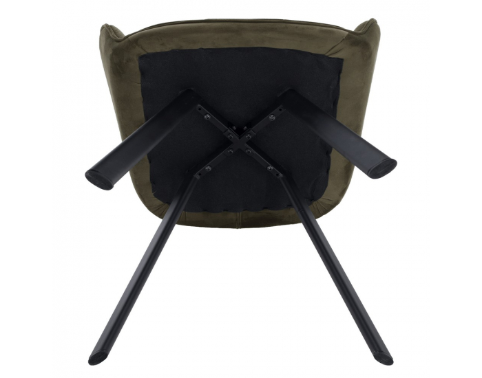 Jedálenské kreslo Petin - zelená (Velvet) / čierna