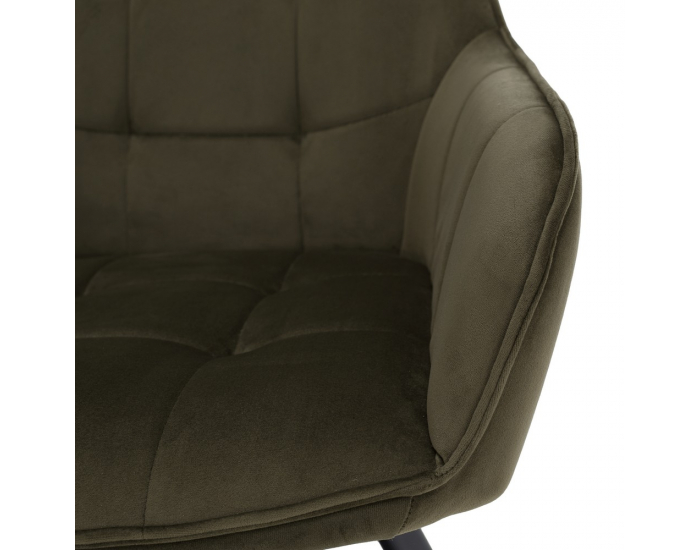 Jedálenské kreslo Petin - zelená (Velvet) / čierna