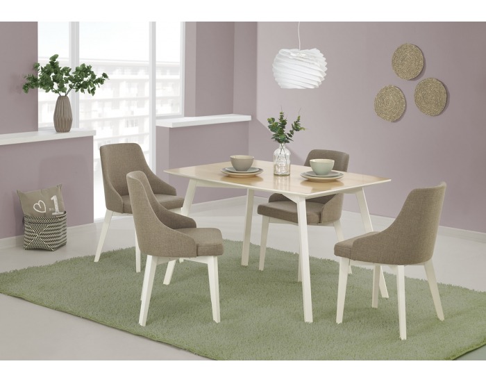 Jedálenský stôl Petrus - buk / biela