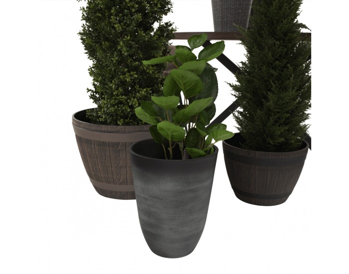 Plastový kvetináč Piedor - sivý melír