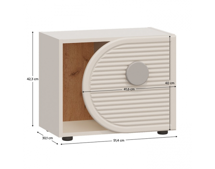 Horizontálny regál Piga 1D - kašmír / dub craft zlatý / sivá