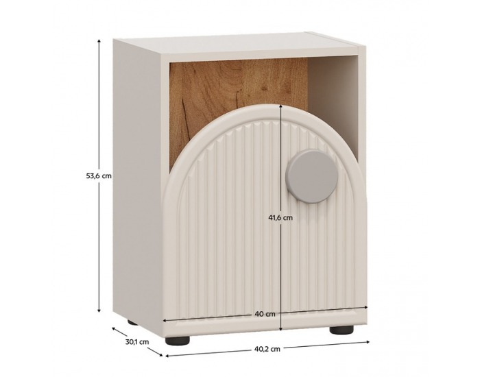 Vertikálny regál Piga 1D - kašmír / dub craft zlatý / sivá