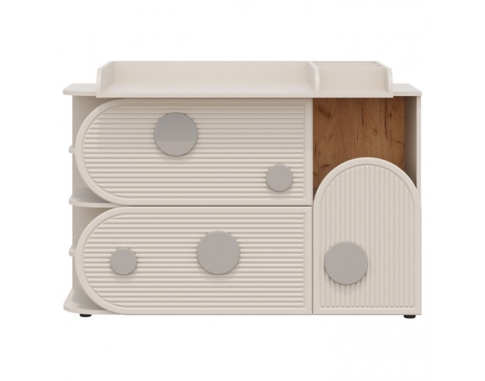 Zásuvková komoda Piga 1D2S - kašmír / dub craft zlatý / sivá