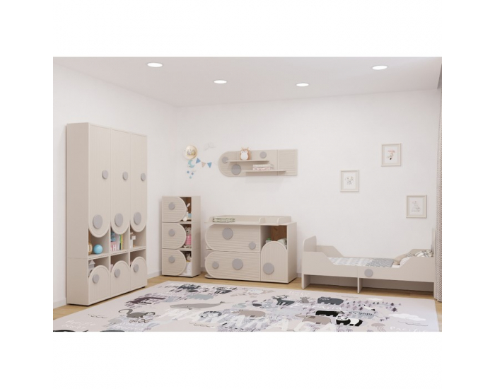 Detská postieľka s nastaviteľnou dĺžkou Piga - kašmír / sivá