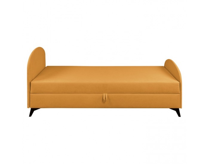 Čalúnená jednolôžková posteľ (váľanda) Pigo - horčicová